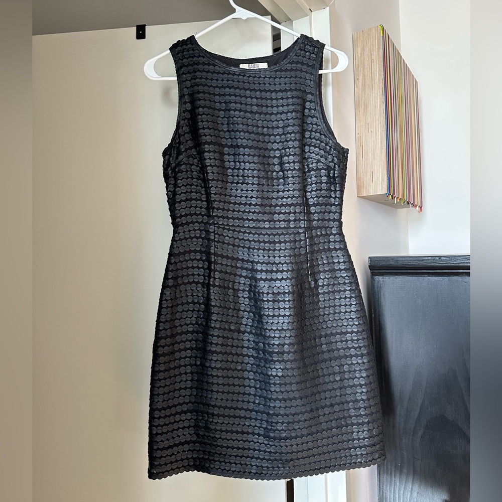 BB Dakota Black Leather Textured Mini Dress